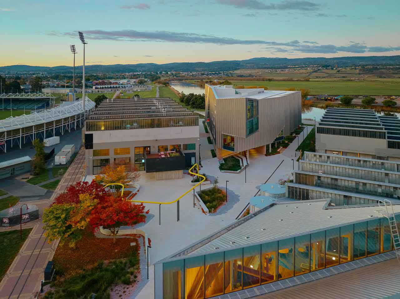 General architectural shots of the Inveresk campus and surrounds.