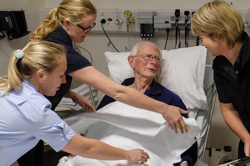 Students training in a hospital setting