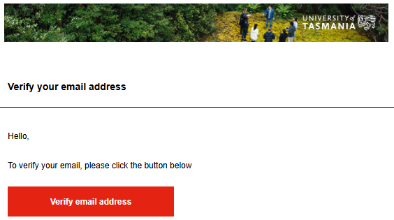 Verify email button