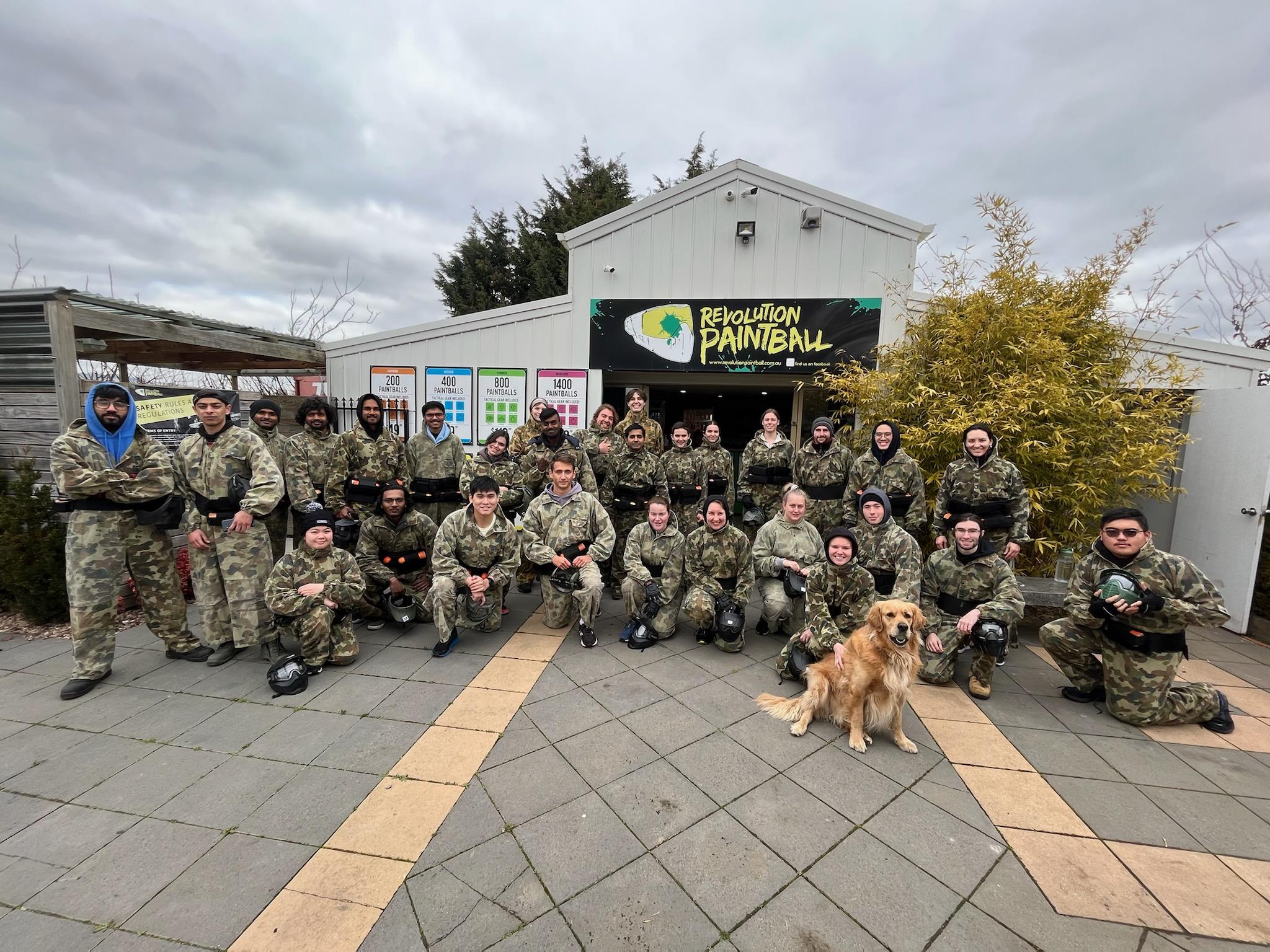 Students taking part in a paintball day through the HYPE Health and Wellbeing Program.