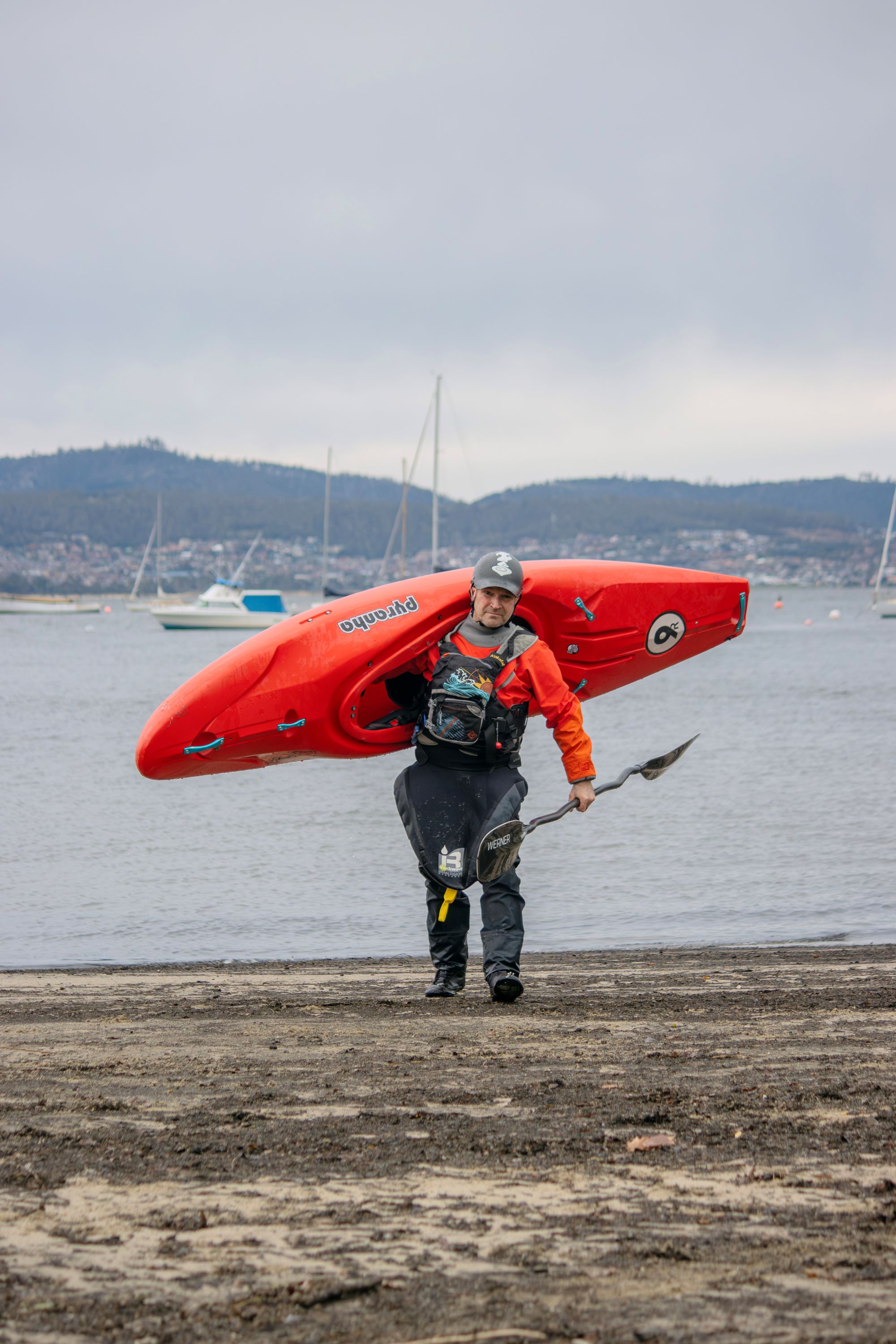 Associate Professor Marcus Morse with kayak