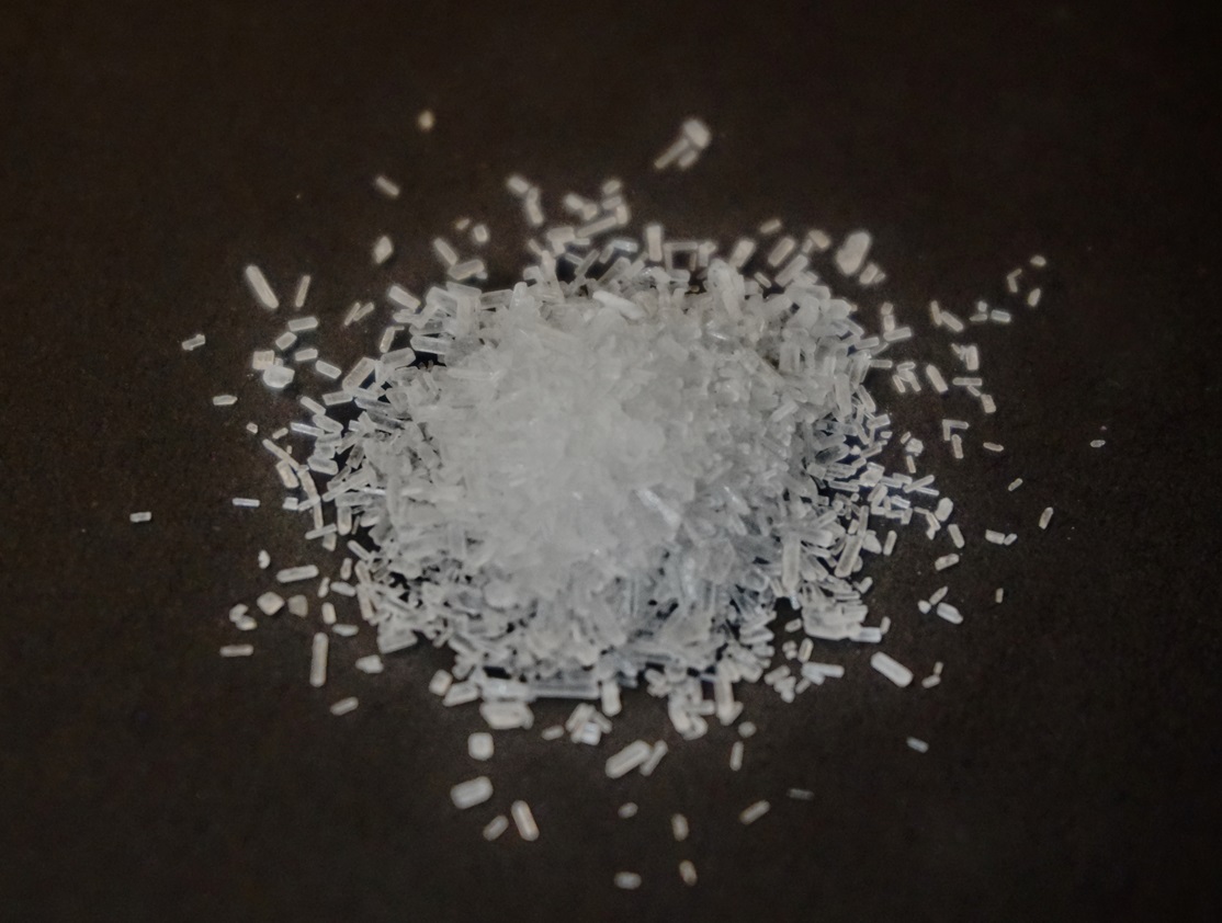 Monosodium glutamate crystals