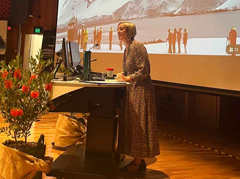 Anne Hardy presenting at the Australian Antarctic Research Conference 